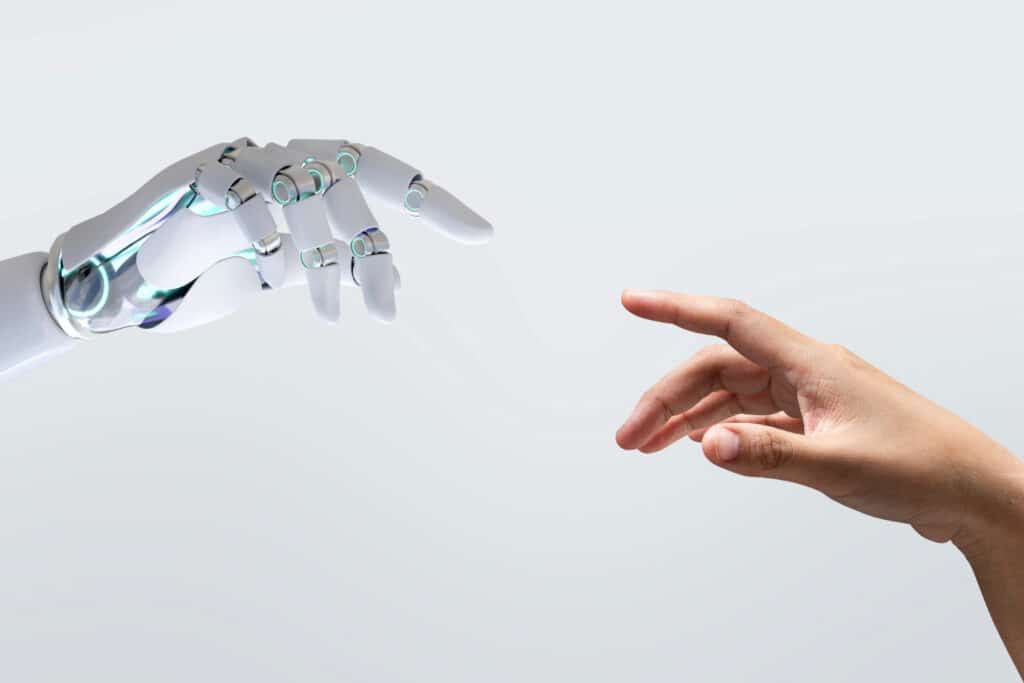 human and robot hands